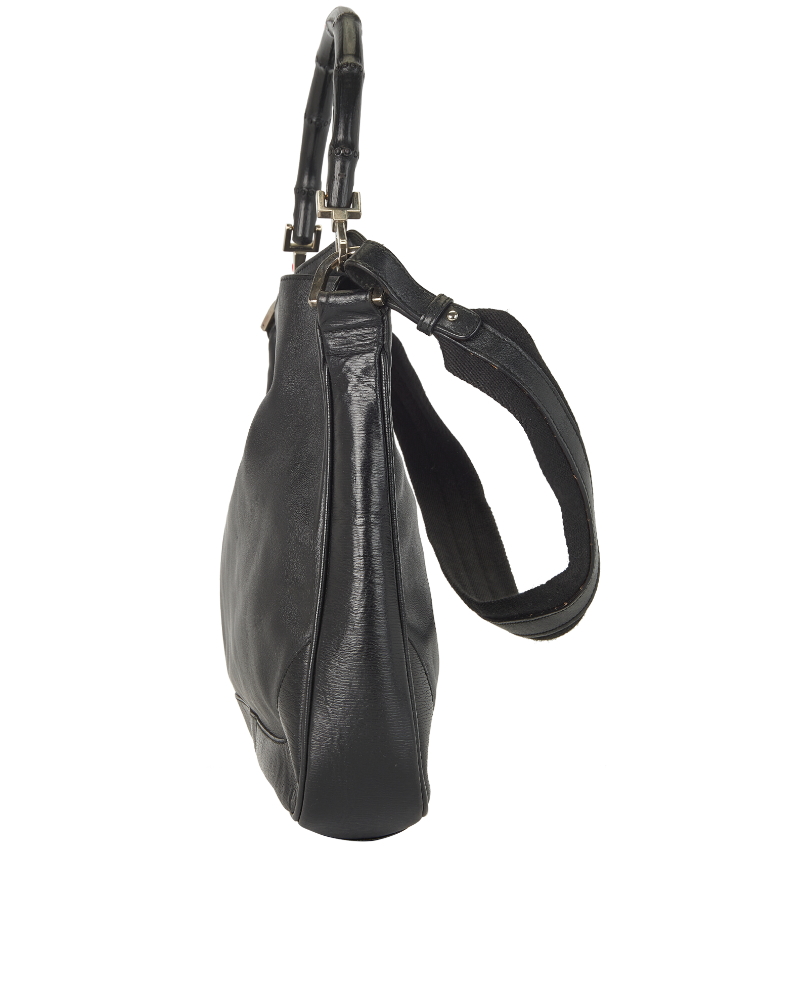 Bamboo 2-Way Tote, &pound;390, Handbags, Black, Leather, Bottom view